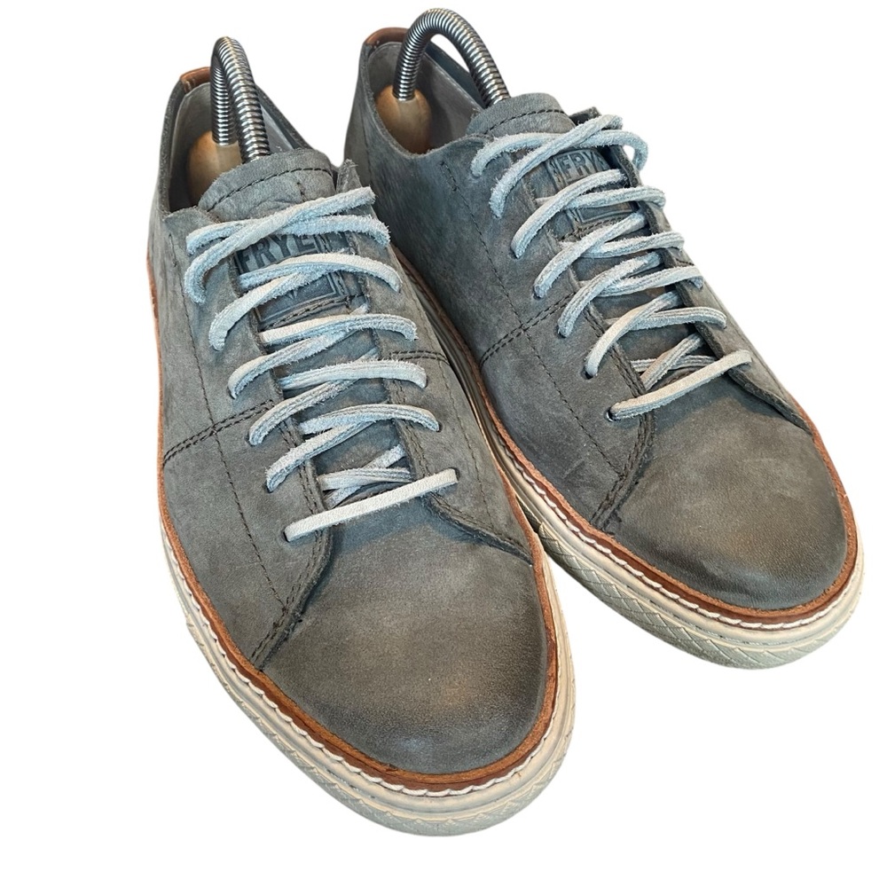 Frye Gates Walker Low Leather Sneaker Mens 7.5 Stone Gray Lace Up Lifestyle - Picture 9 of 10